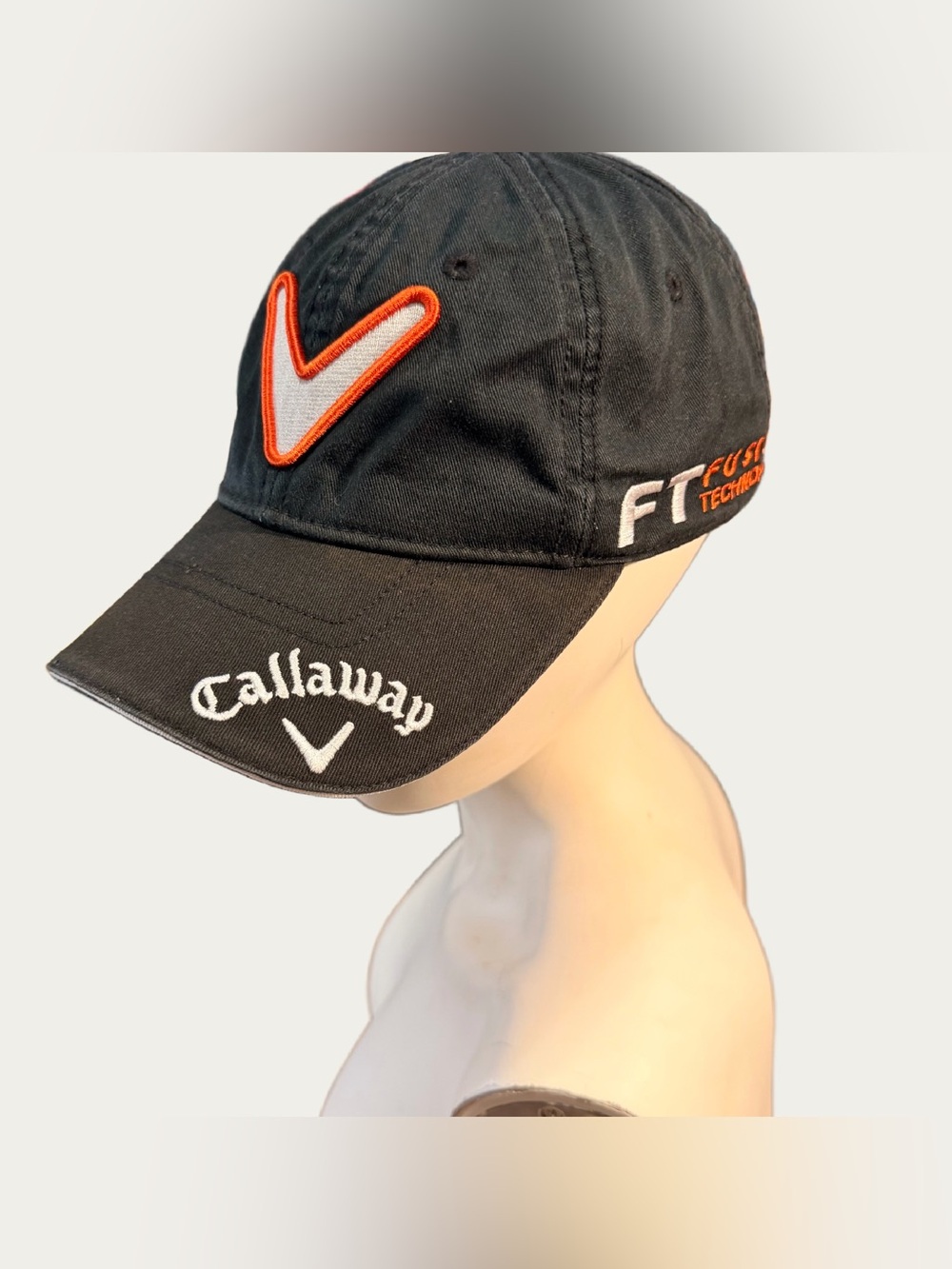 Vintage Callaway Golf Tour Hat Black FT Fusion Tour i Series Odyssey Strapback